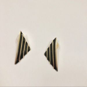 Black and Gold Art Deco Earrings